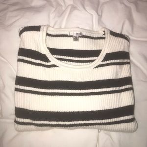 Cropped blk wht stripe sweater